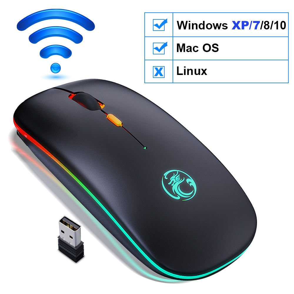Wireless Bluetooth RGB Rechargeable Ergonomic Mouse