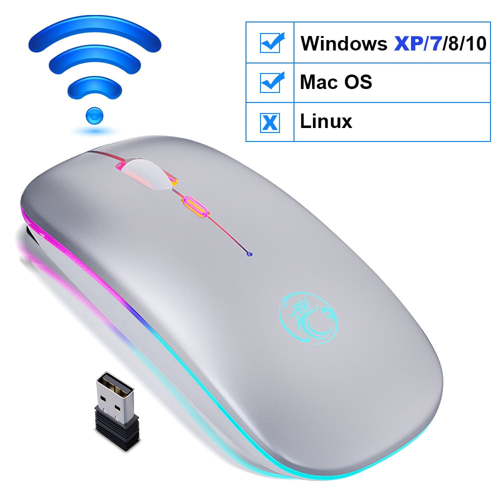 Wireless Bluetooth RGB Rechargeable Ergonomic Mouse