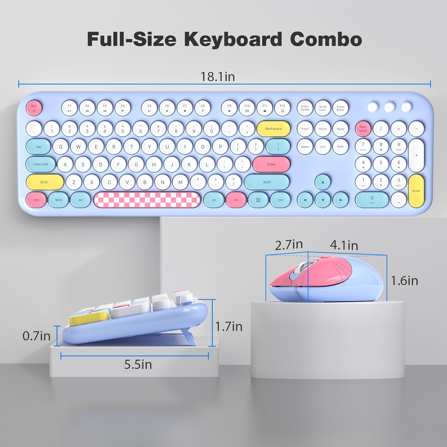 Wireless Keyboard Mouse Combo Silent 104 Keys