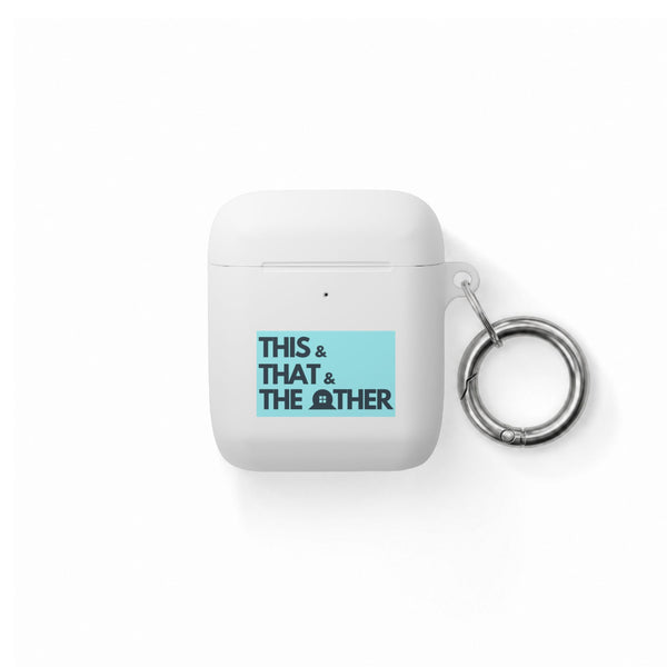 AirPods Case — "This & That & The Other" Retro Blue Keyring Cover