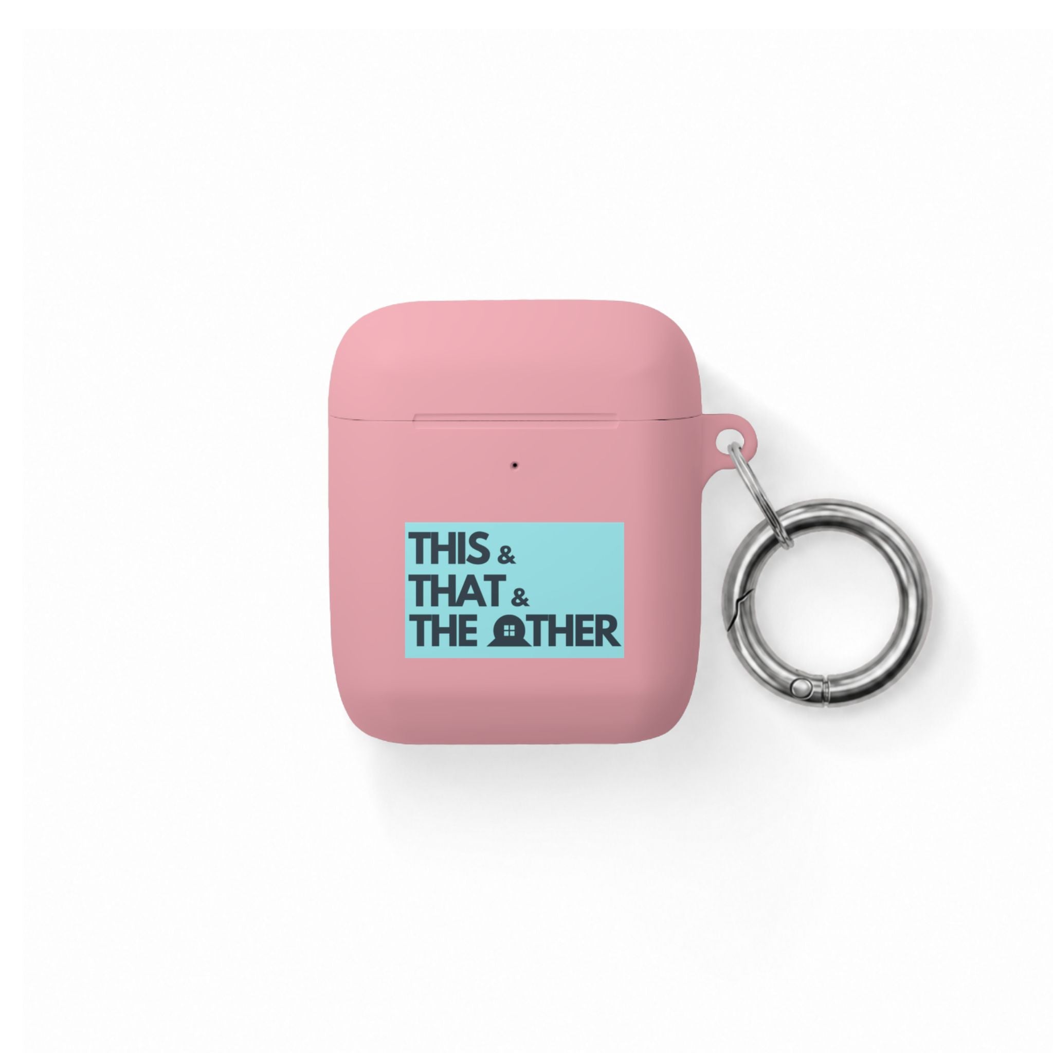 AirPods Case — "This & That & The Other" Retro Blue Keyring Cover