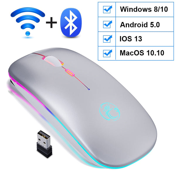 Wireless Bluetooth RGB Rechargeable Ergonomic Mouse