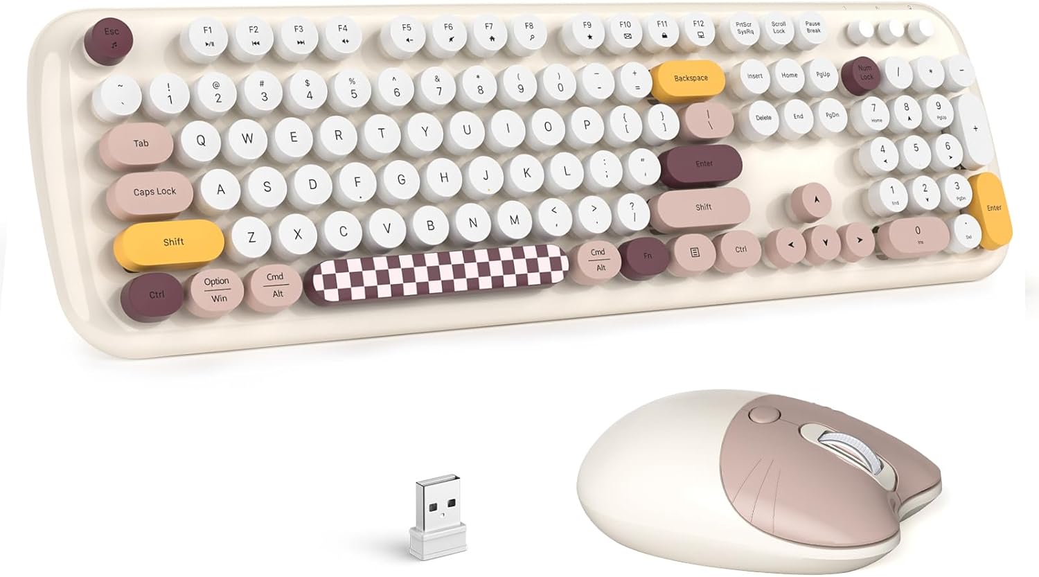 Wireless Keyboard Mouse Combo Silent 104 Keys