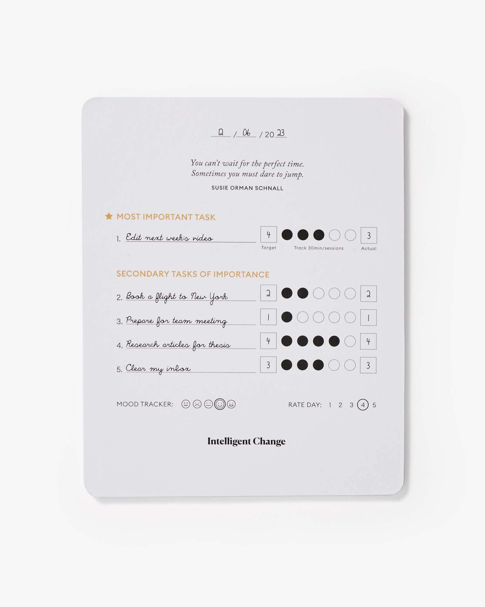 Productivity Planner Cards for Daily Organization