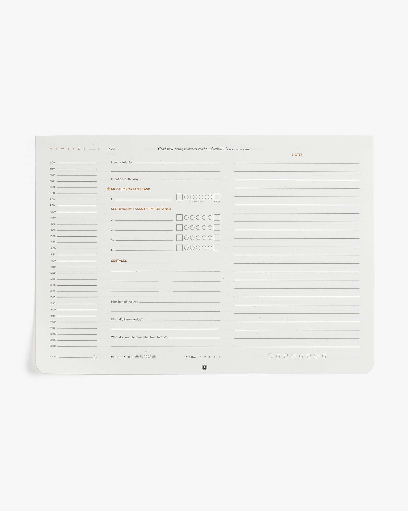 Productivity Daily Desk Pad Planner