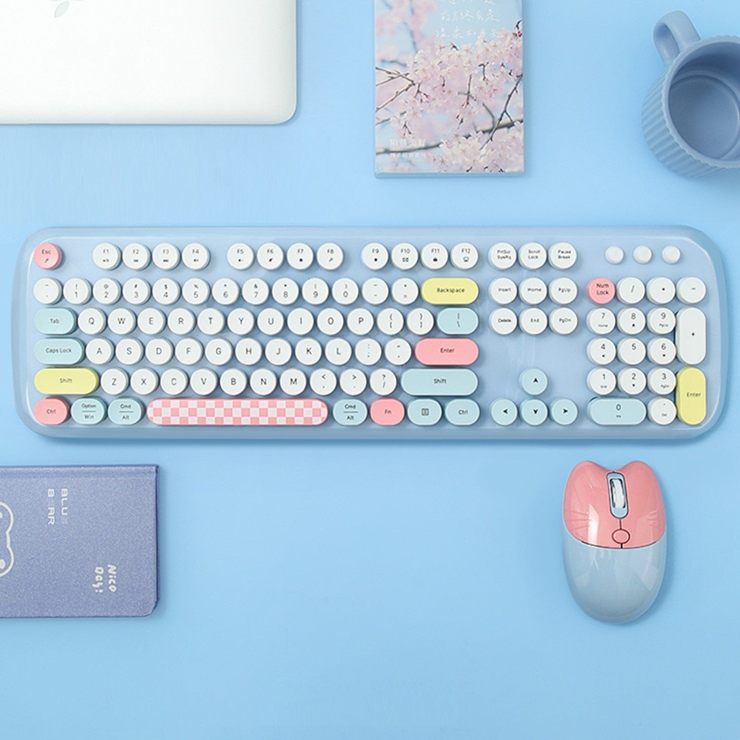 Wireless Keyboard Mouse Combo Silent 104 Keys