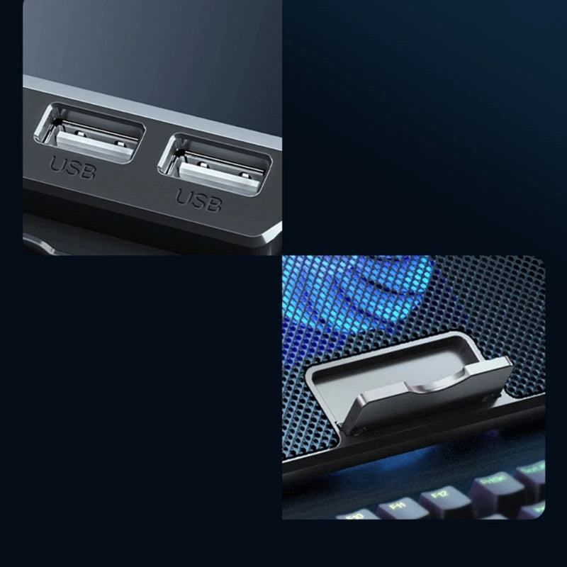 6-Fan Laptop Cooling Pad with LED