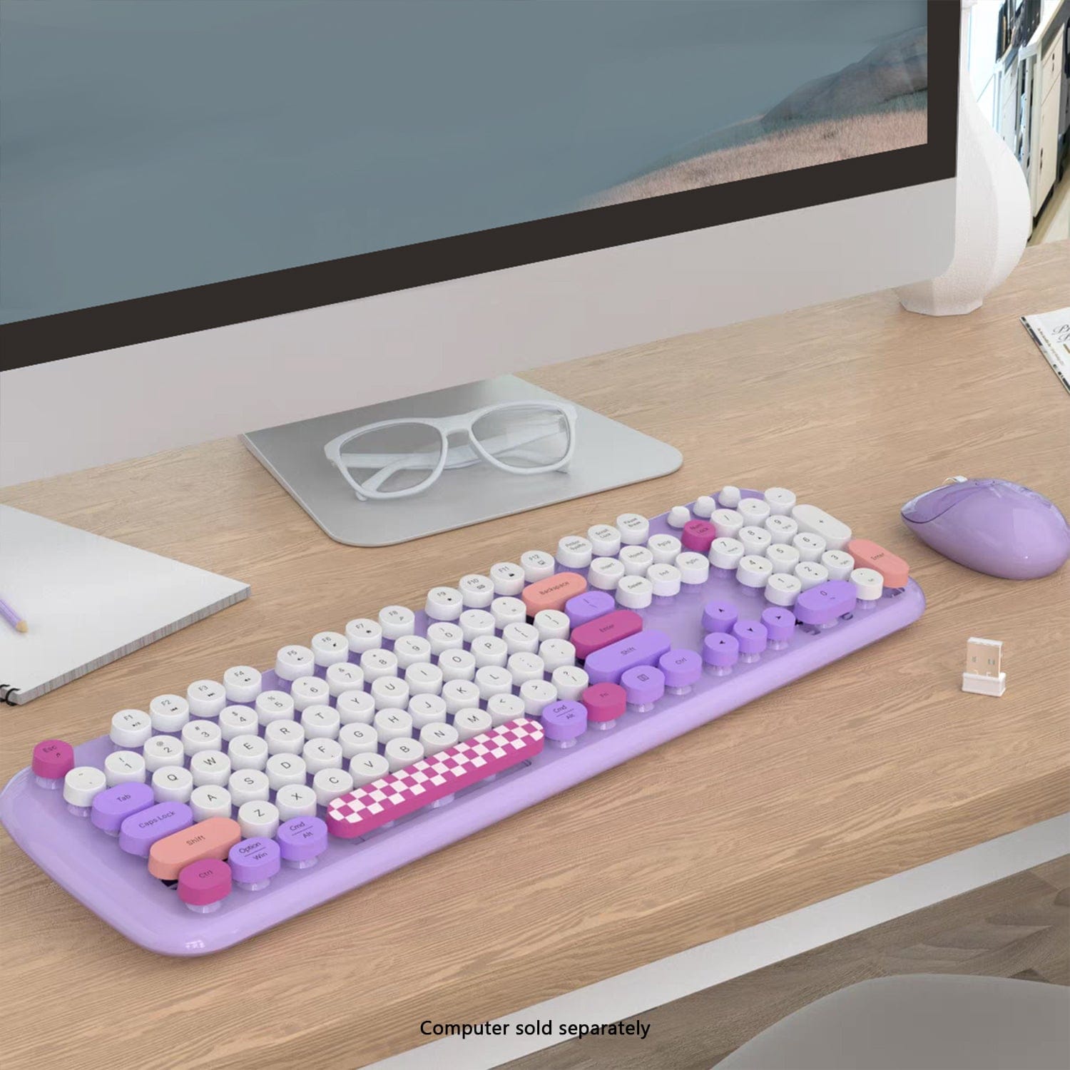 Wireless Keyboard Mouse Combo Silent 104 Keys