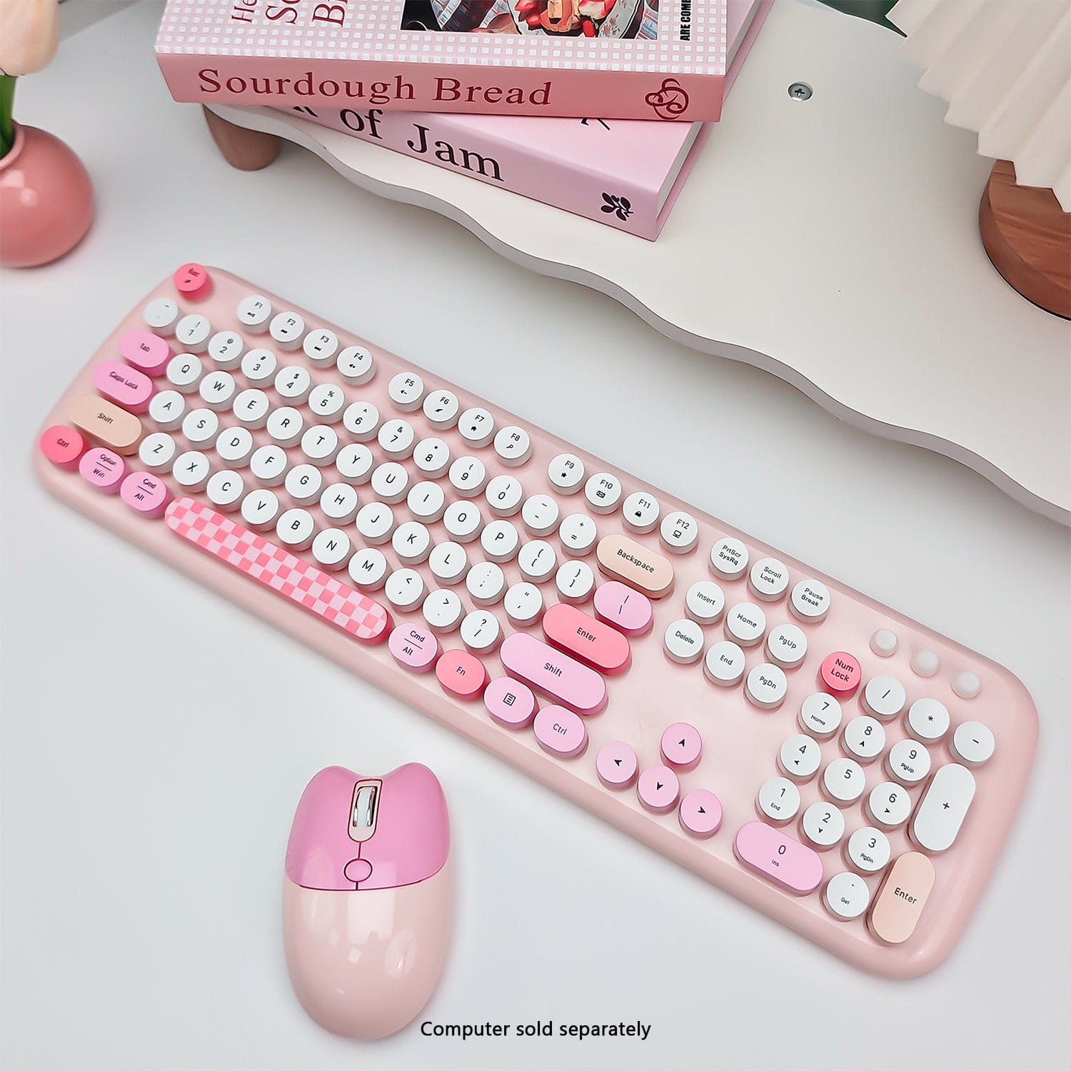 Wireless Keyboard Mouse Combo Silent 104 Keys