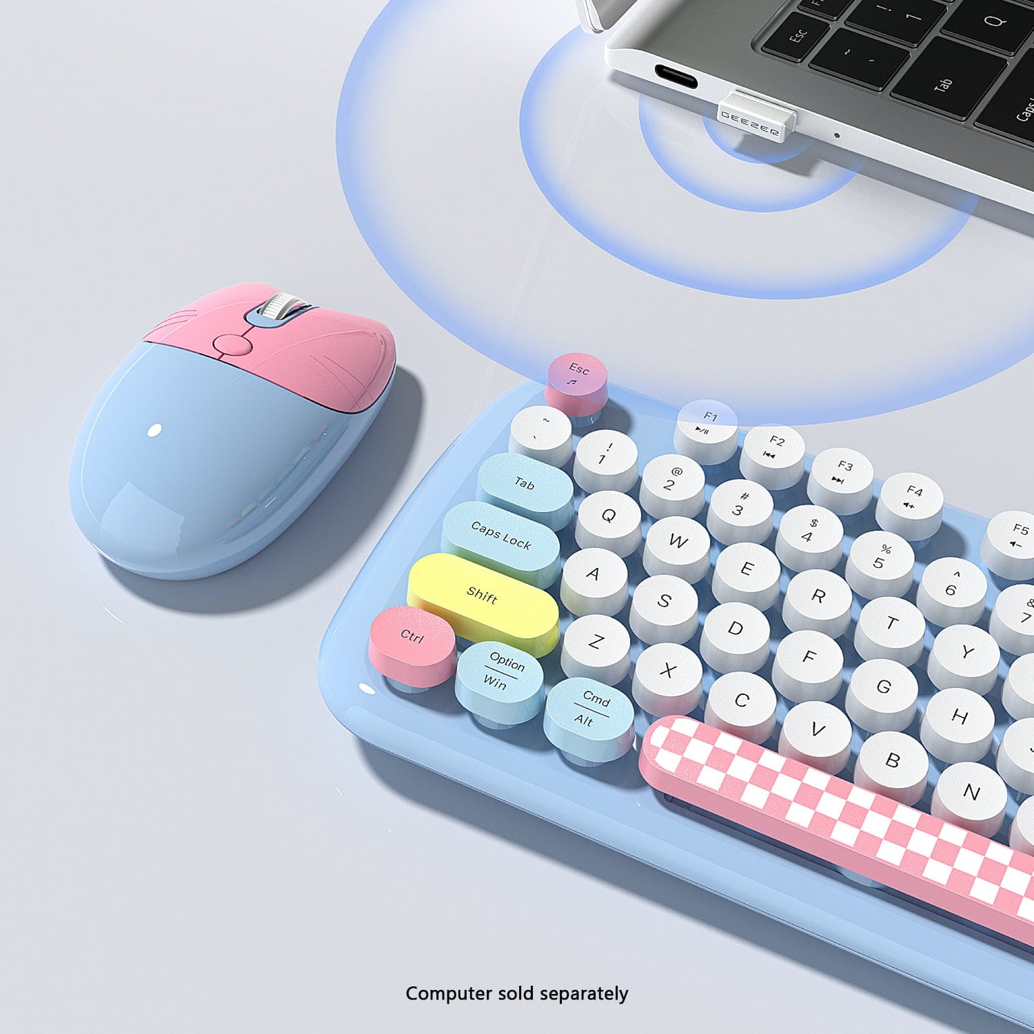 Wireless Keyboard Mouse Combo Silent 104 Keys
