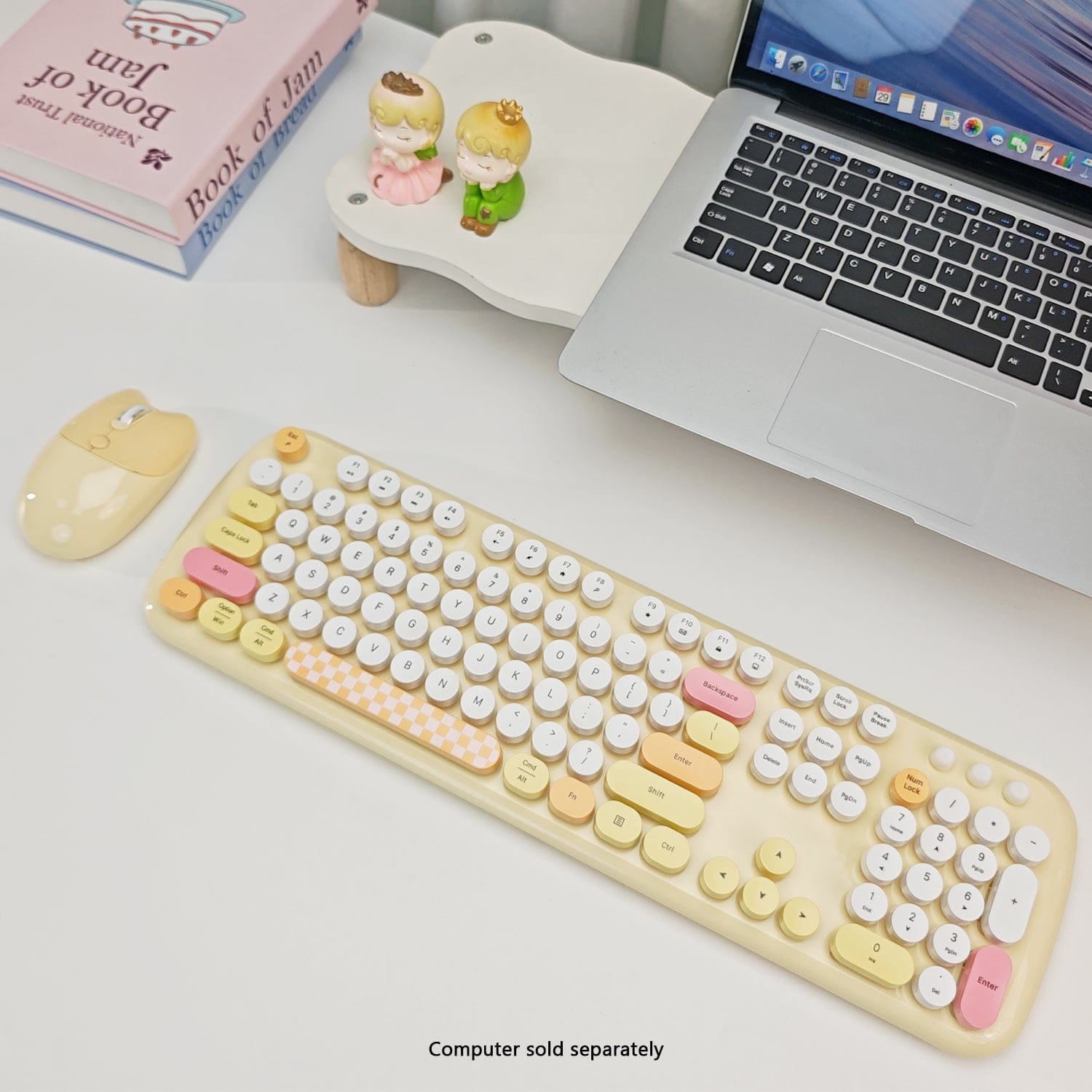 Wireless Keyboard Mouse Combo Silent 104 Keys