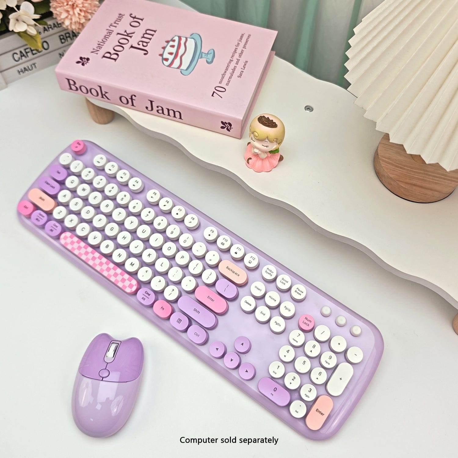 Wireless Keyboard Mouse Combo Silent 104 Keys