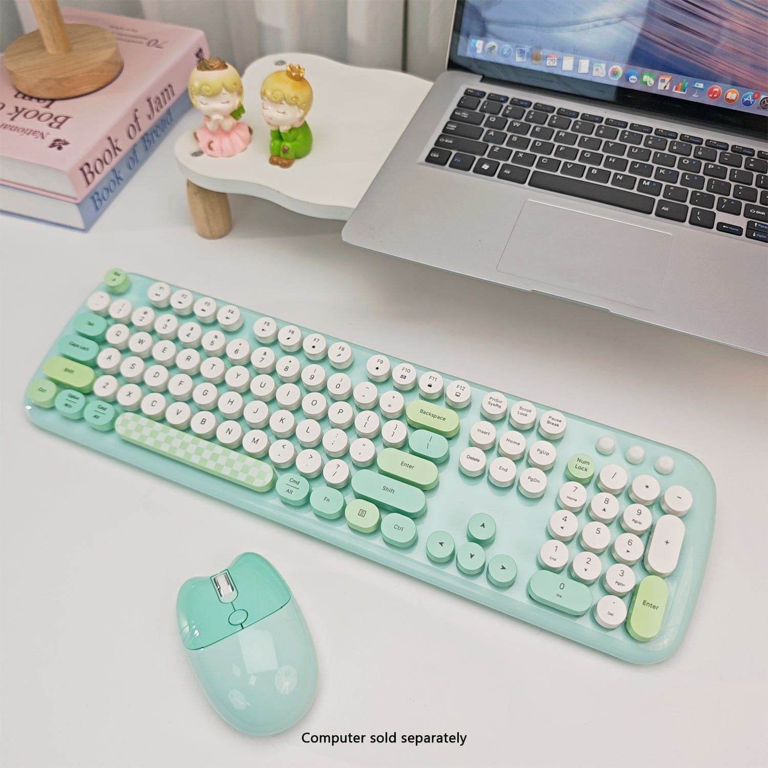 Wireless Keyboard Mouse Combo Silent 104 Keys