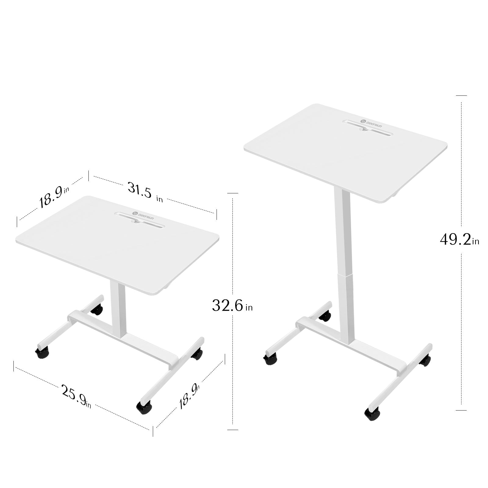 Adjustable Rolling Standing Desk for Treadmills