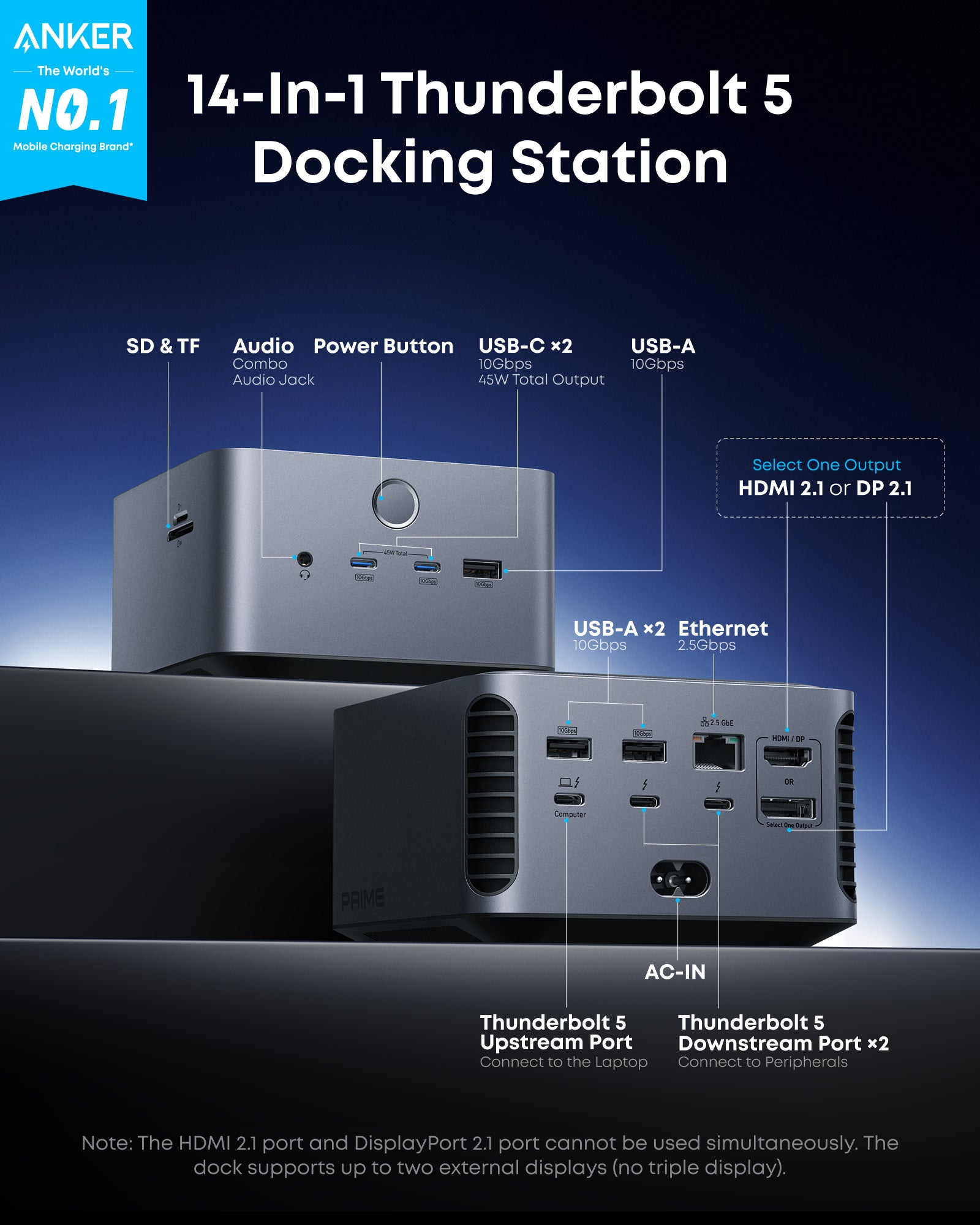 Anker Prime TB5 14-in-1 Docking Station