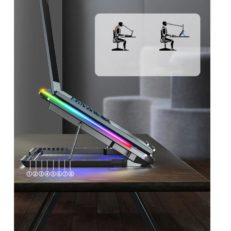 6-Fan Laptop Cooling Pad with LED