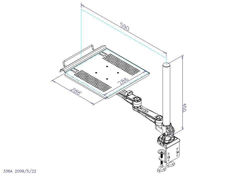 Laptop Desk Mount Stand with C Clamp