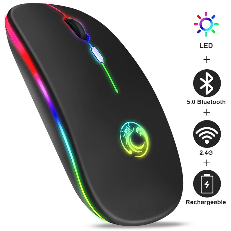 Wireless Bluetooth RGB Rechargeable Ergonomic Mouse