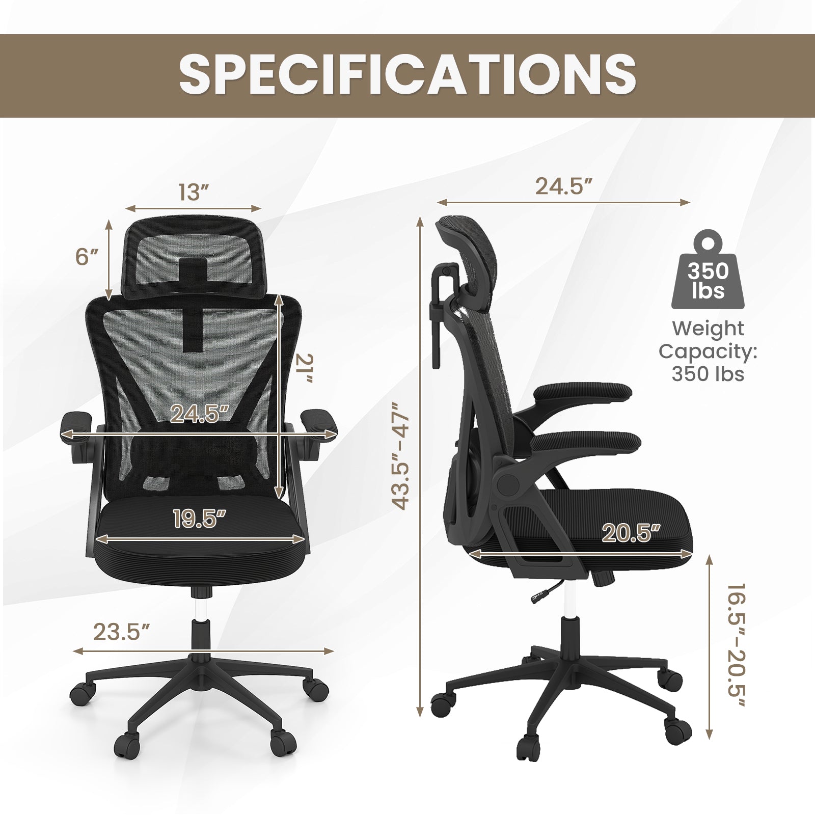 Ergonomic Mesh Office Chair with Lumbar Support