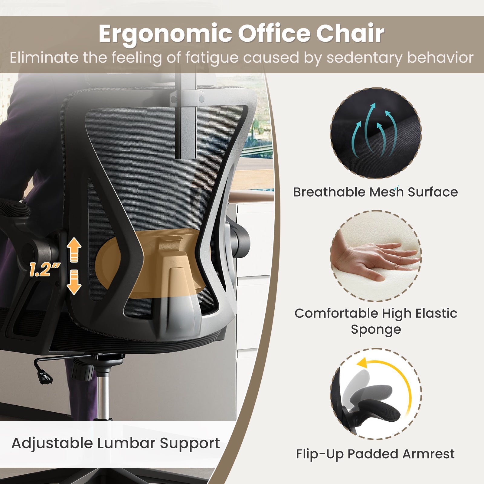 Ergonomic Mesh Office Chair with Lumbar Support