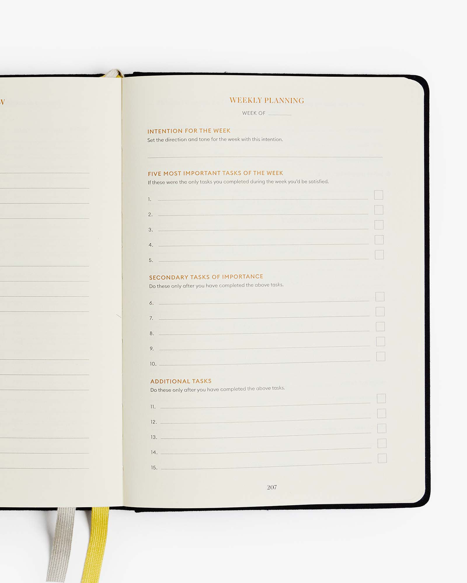 Black Productivity Planner for Daily Organization