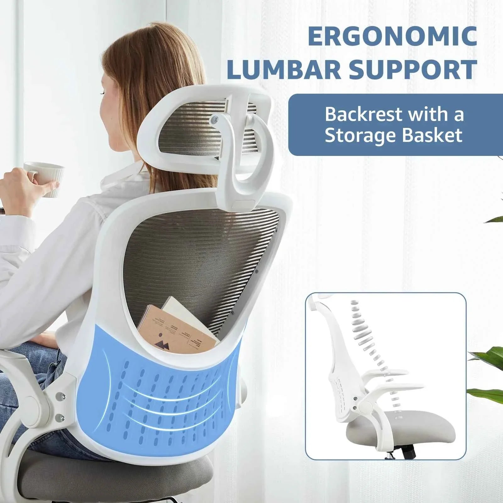Ergonomic Office Chair with Adjustable Headrest