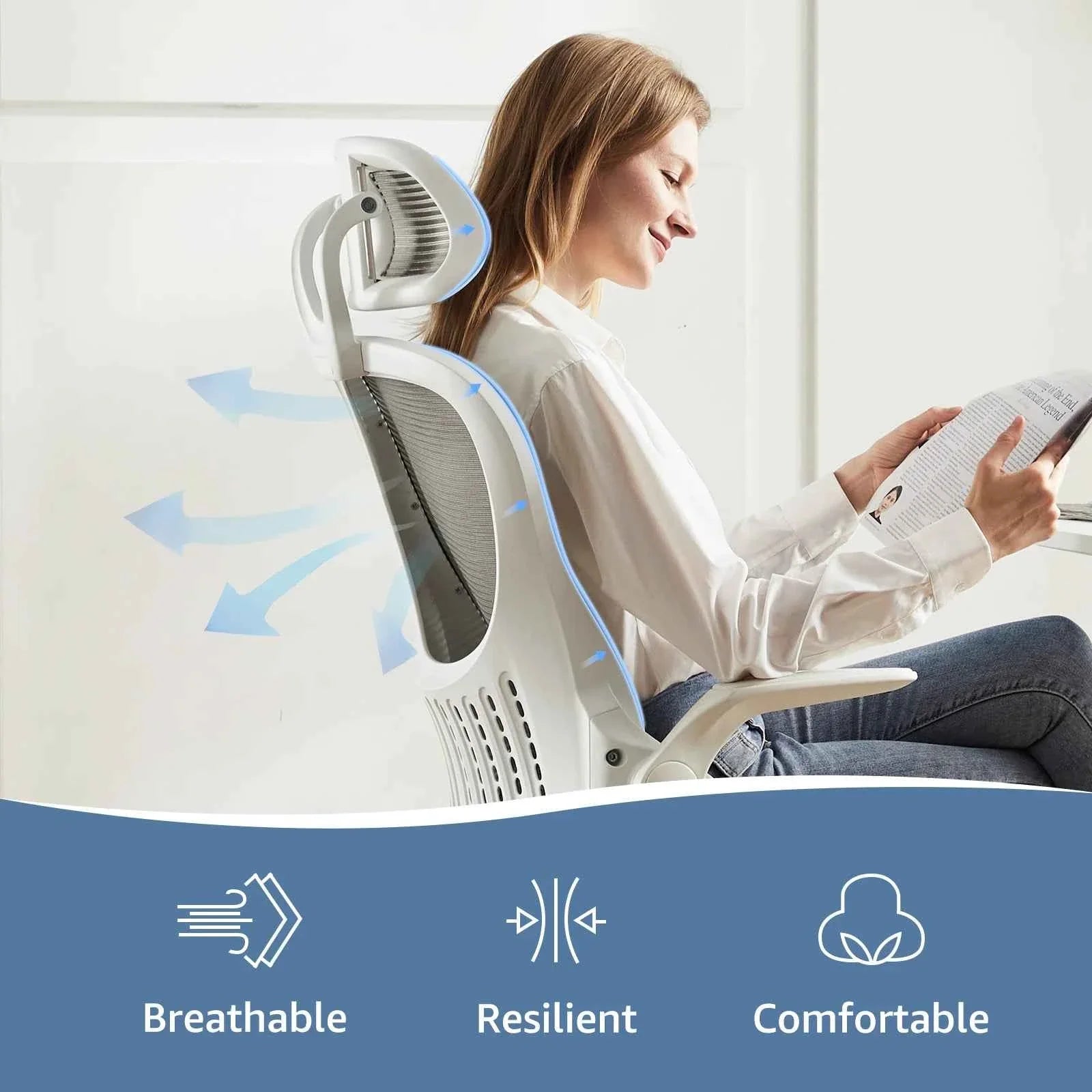 Ergonomic Office Chair with Adjustable Headrest