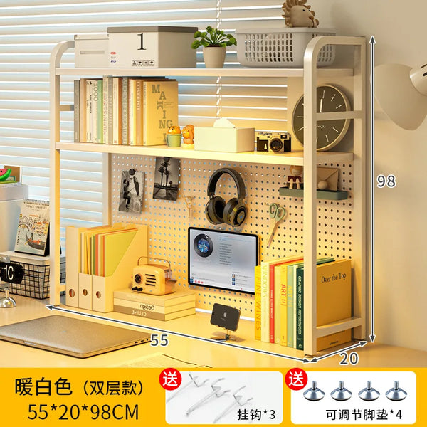Iron Desktop Pegboard Multi-Tier Organizer Shelf