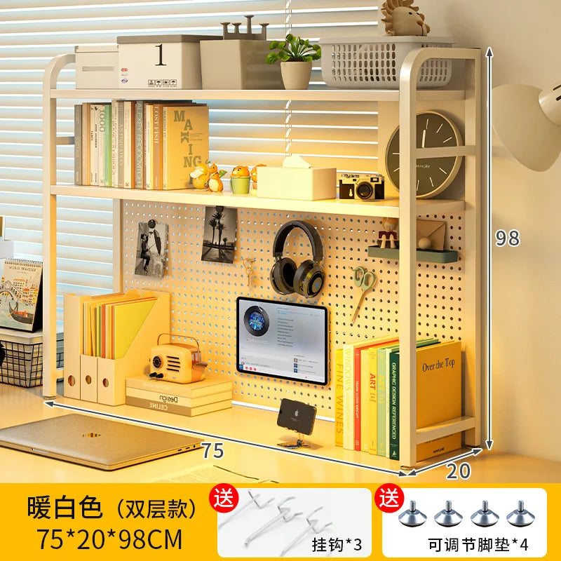 Iron Desktop Pegboard Multi-Tier Organizer Shelf