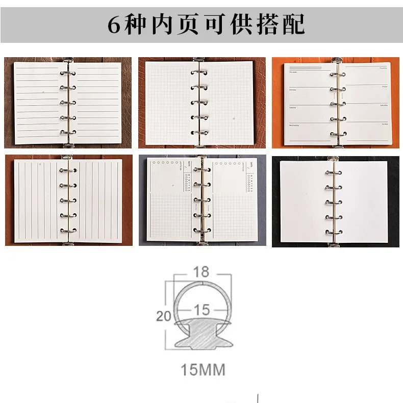 Refillable Dot Grid Lined Paper Journal Planner