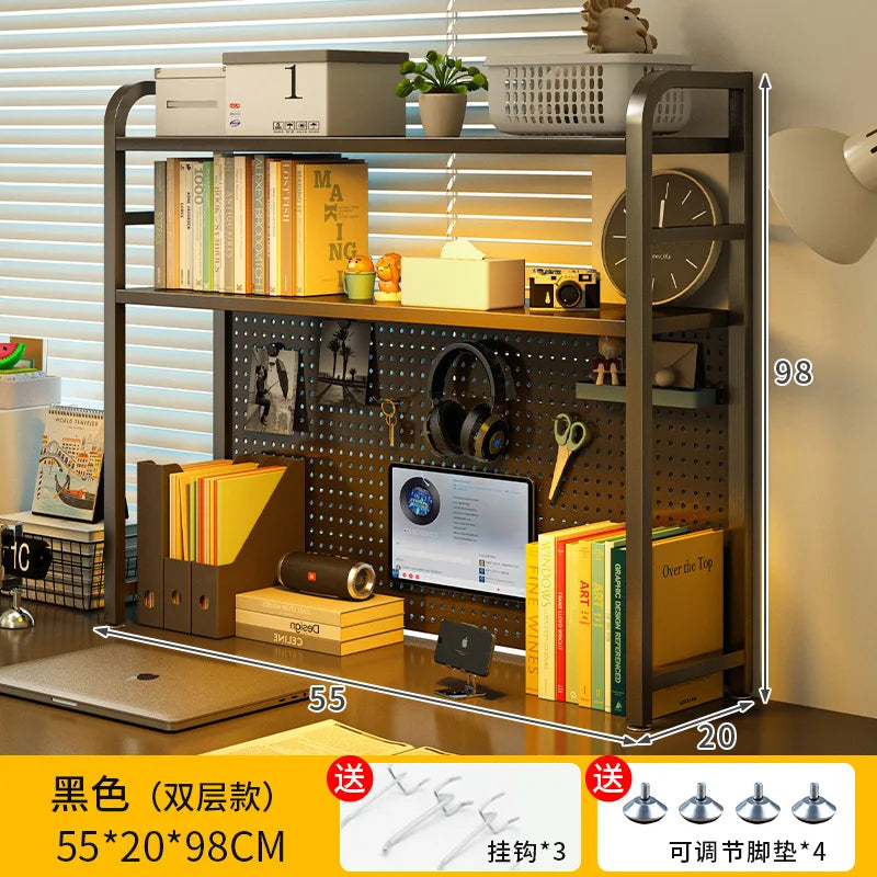 Iron Desktop Pegboard Multi-Tier Organizer Shelf