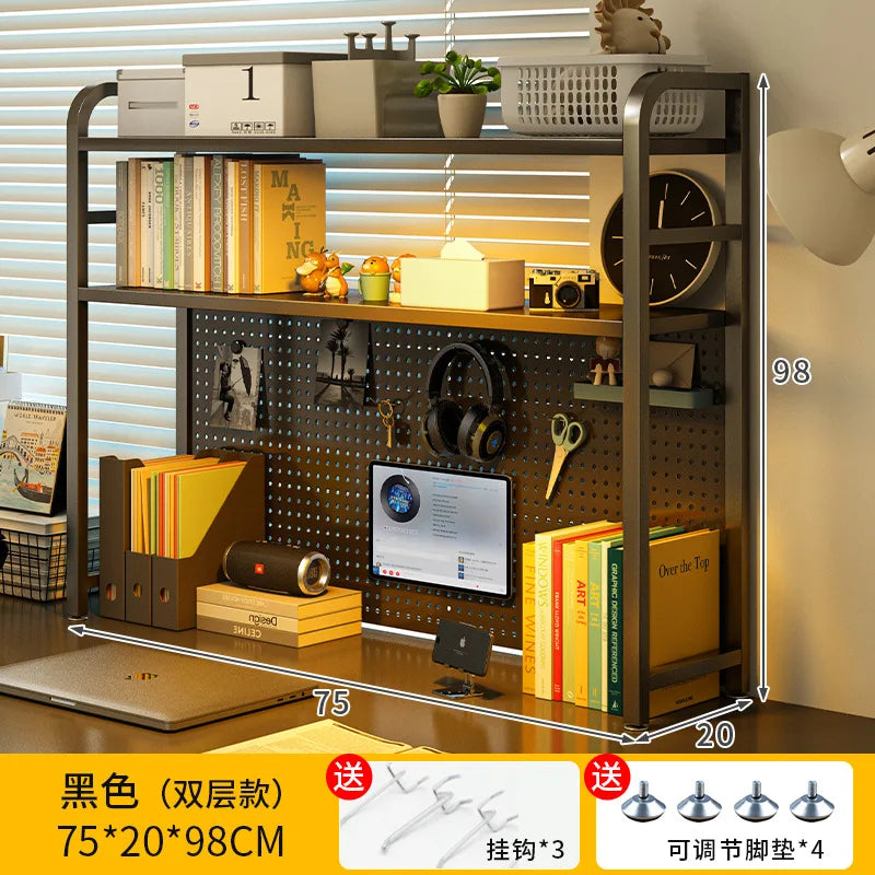 Iron Desktop Pegboard Multi-Tier Organizer Shelf