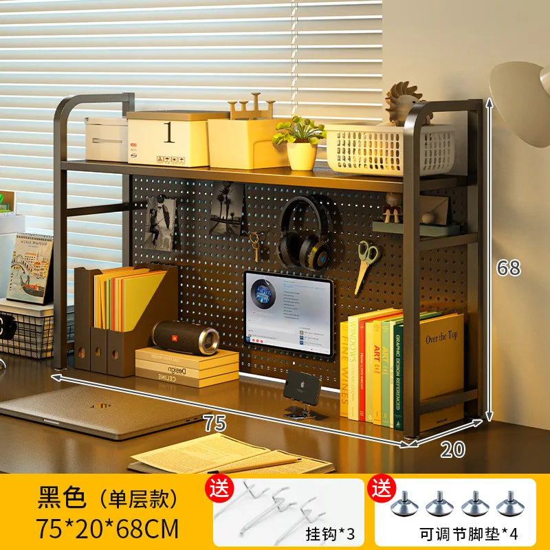 Iron Desktop Pegboard Multi-Tier Organizer Shelf