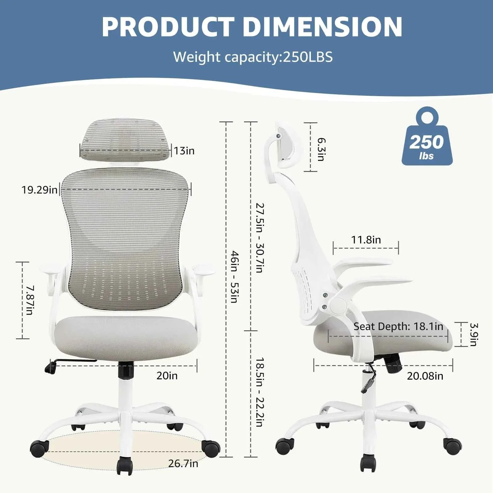 Ergonomic Office Chair with Adjustable Headrest