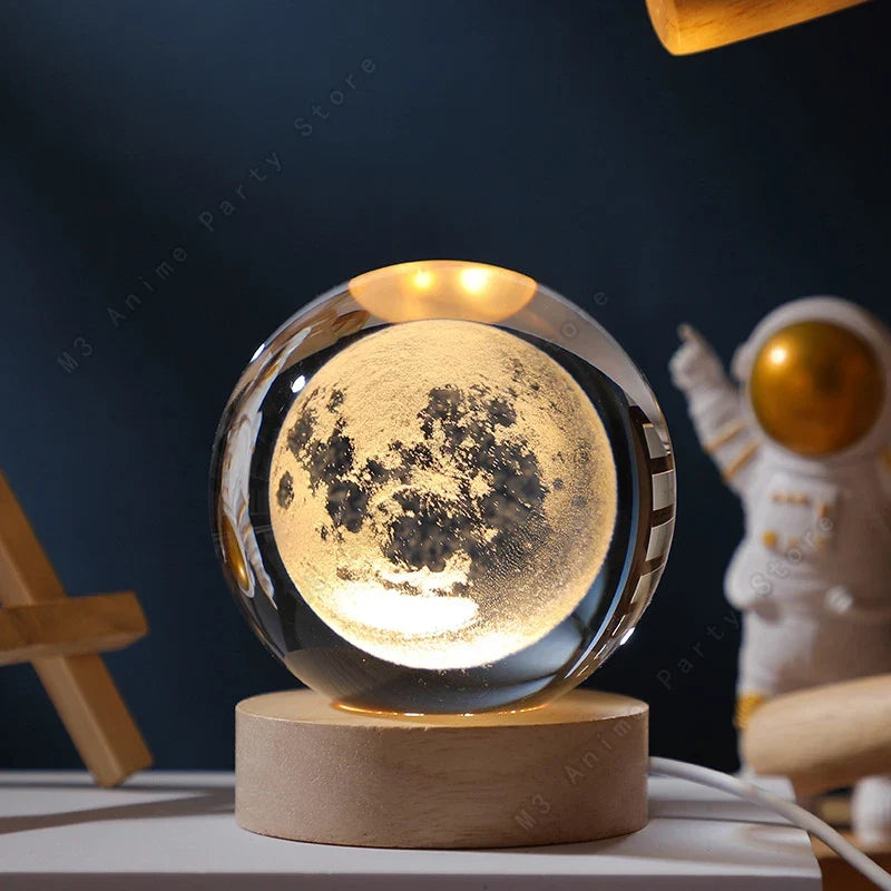 3D Crystal Ball Galaxy Night Light Lamp