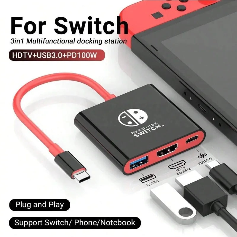 Portable Switch Type-C Docking Station Hub
