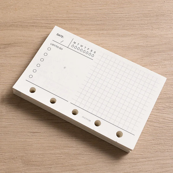 Refillable Dot Grid Lined Paper Journal Planner