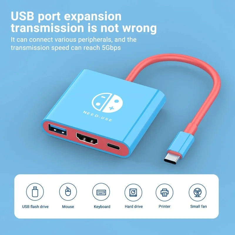 Portable Switch Type-C Docking Station Hub