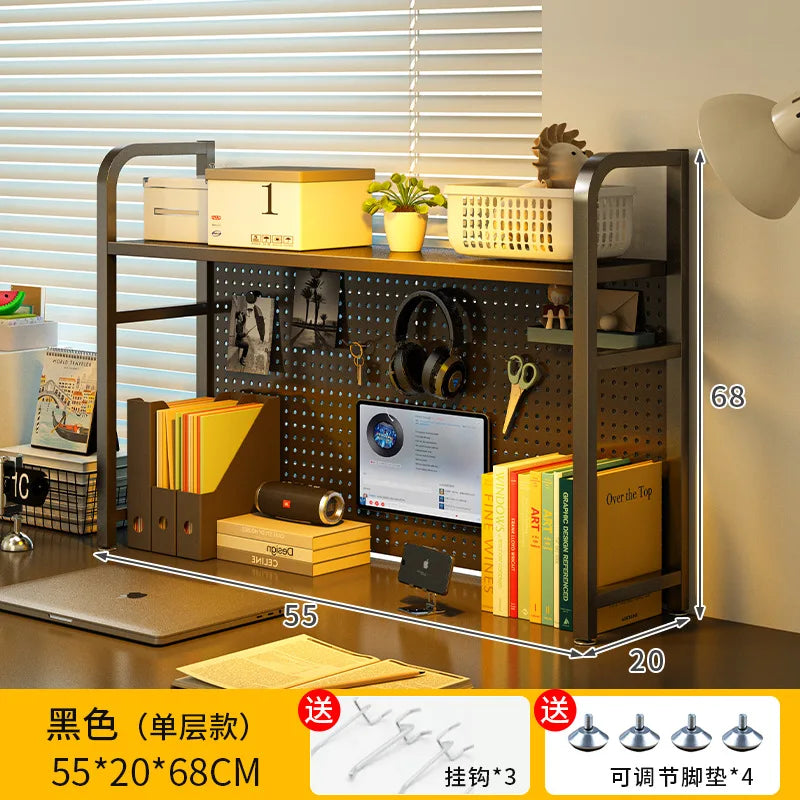 Iron Desktop Pegboard Multi-Tier Organizer Shelf