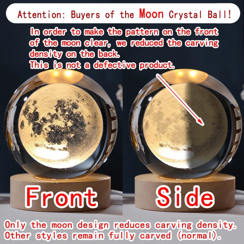 3D Crystal Ball Galaxy Night Light Lamp