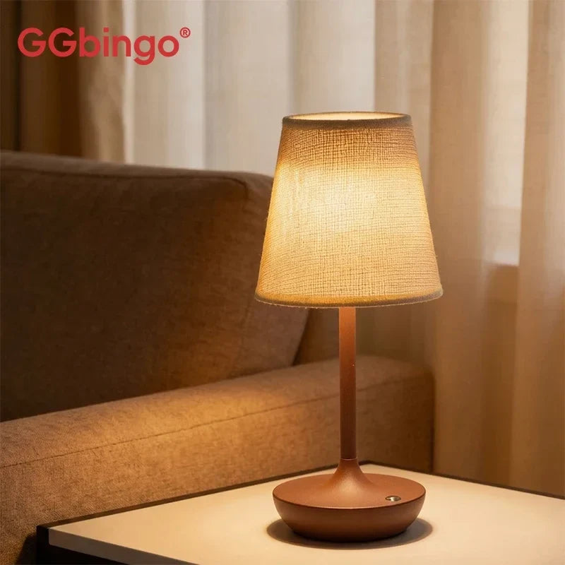 Rechargeable LED Fabric Lampshade Table Lamp