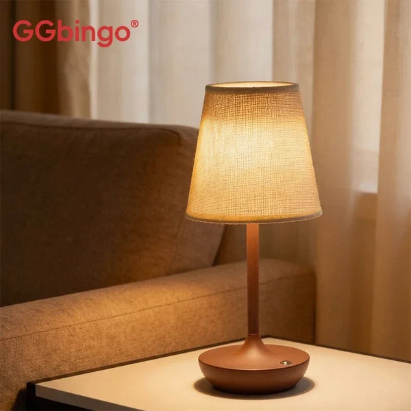 Rechargeable LED Fabric Lampshade Table Lamp
