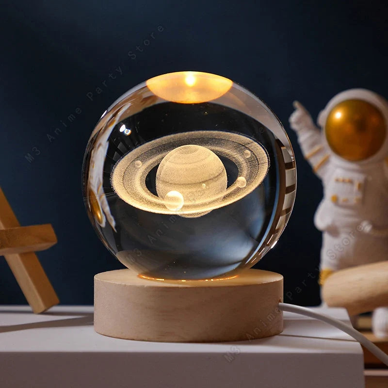 3D Crystal Ball Galaxy Night Light Lamp