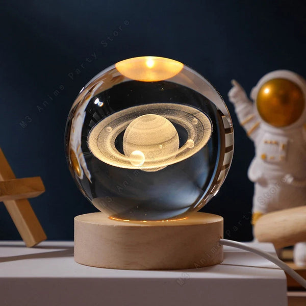 3D Crystal Ball Galaxy Night Light Lamp