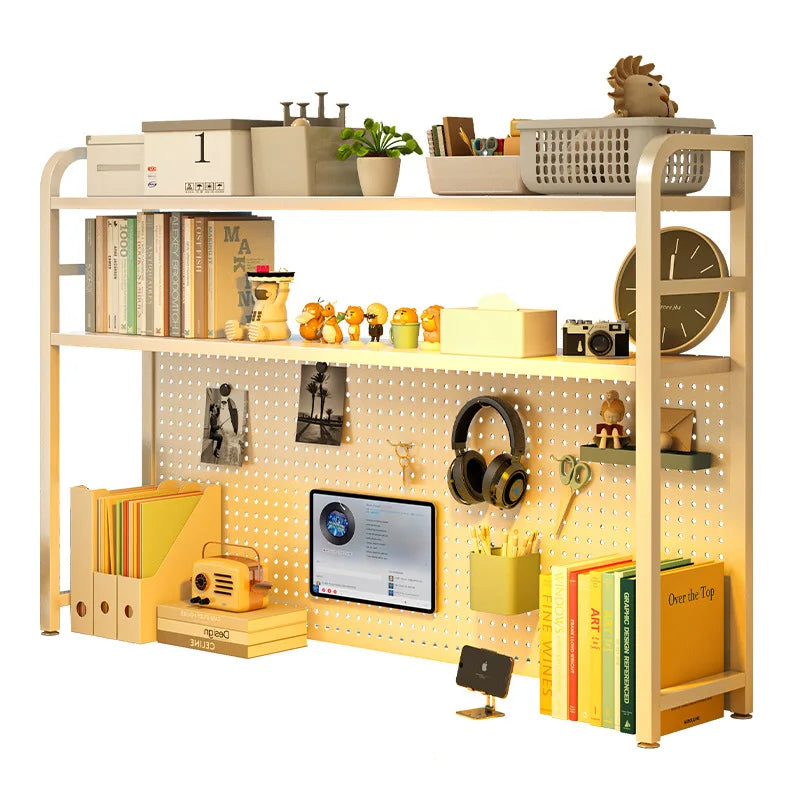 Iron Desktop Pegboard Multi-Tier Organizer Shelf
