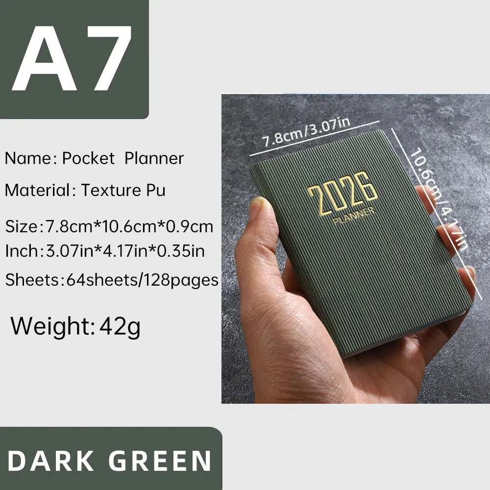 A7 2026 Mini English Weekly Planner