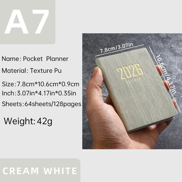 A7 2026 Mini English Weekly Planner