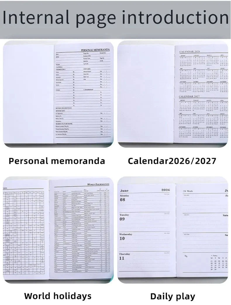 A7 2026 Mini English Weekly Planner