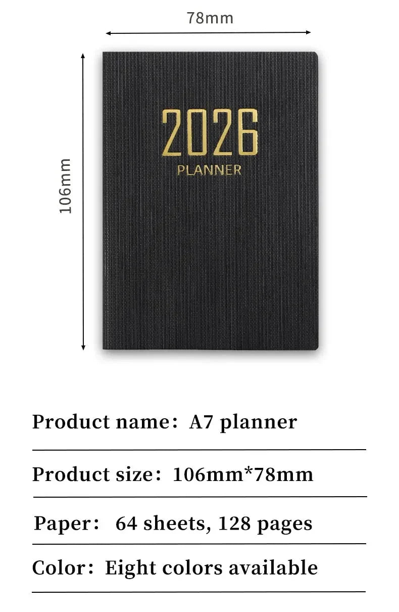 A7 2026 Mini English Weekly Planner