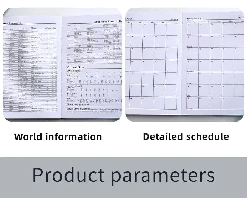 A7 2026 Mini English Weekly Planner